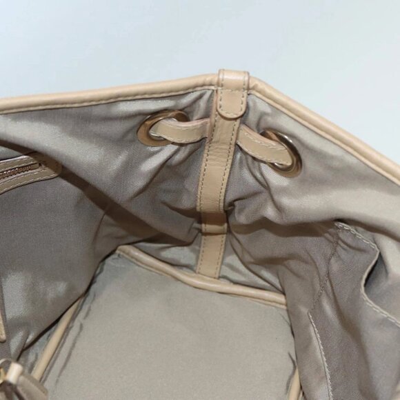 Christian Dior Lady Dior Canage Hand Bag Coated Canvas Cream Vanilla Auth yb647 - Picture 12 of 15